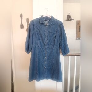 GAP Blue Denim Shirt Dress